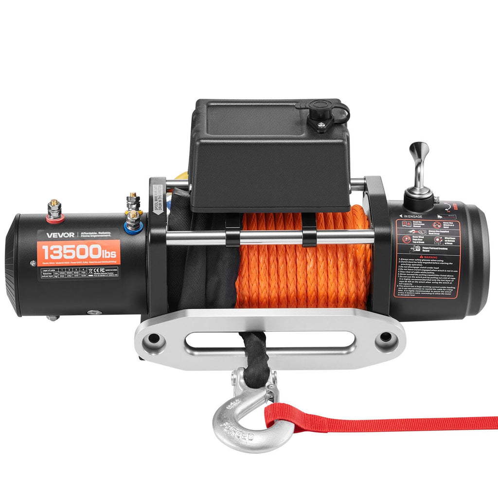 13,500 lb 12V DC Electric Truck Winch with Synthetic Rope U630440