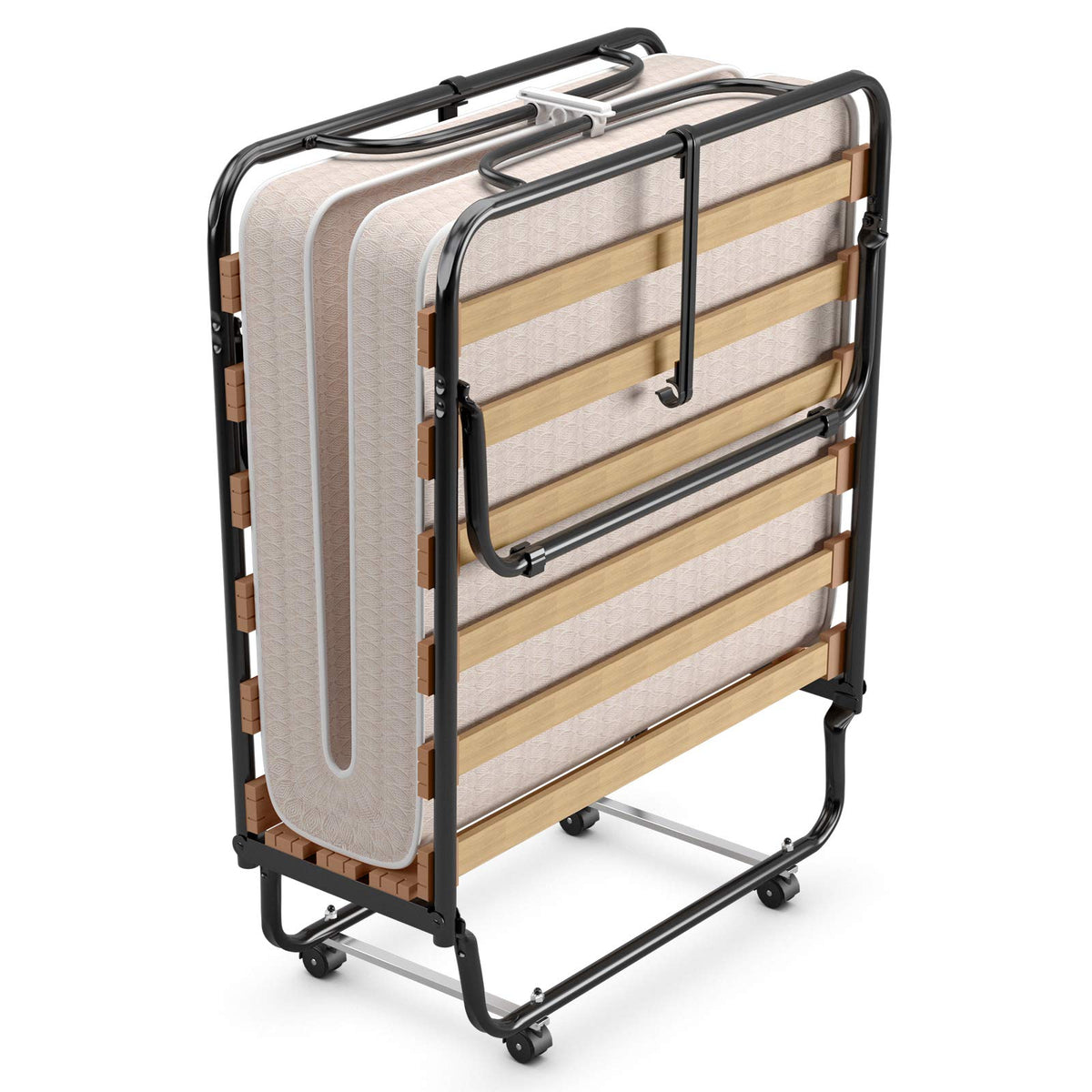 Folding Bed with 4 Inch Memory Foam Mattress Metal Frame N15135