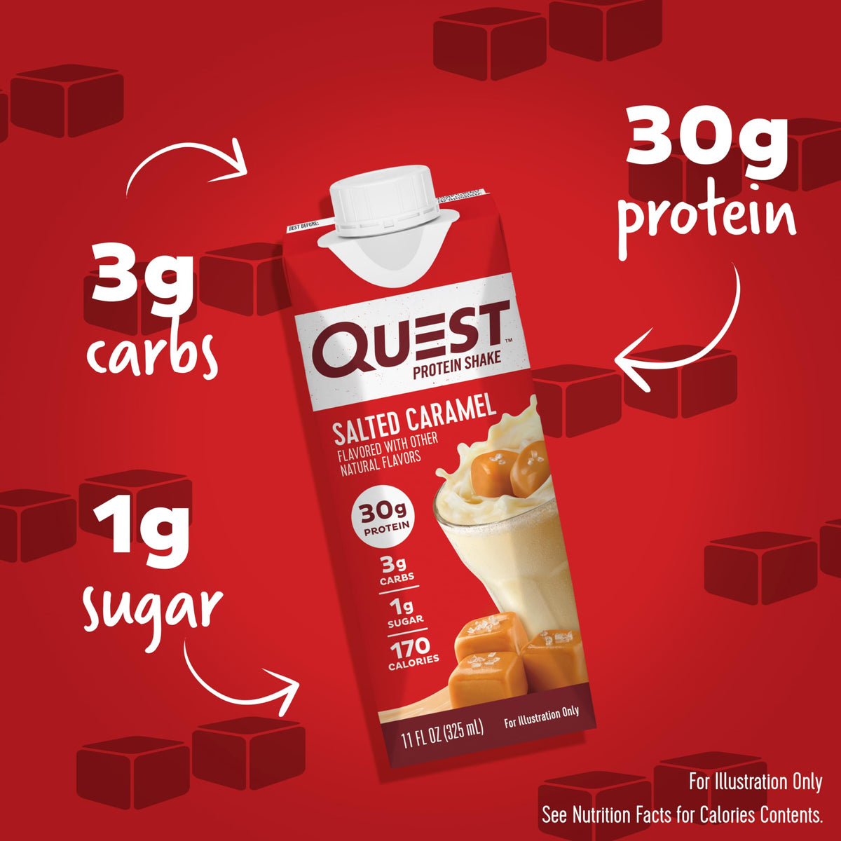Salted Caramel Protein Shake 4 Count and Chocolate Caramel Pecan Protein Bar 12 Count H1467