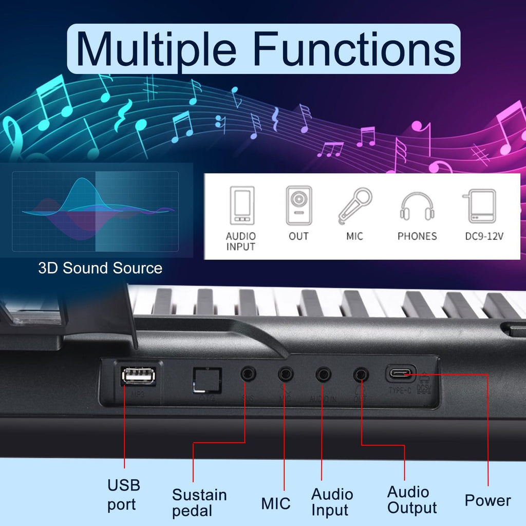88 Key Semi Weighted Digital Piano with Stand G874