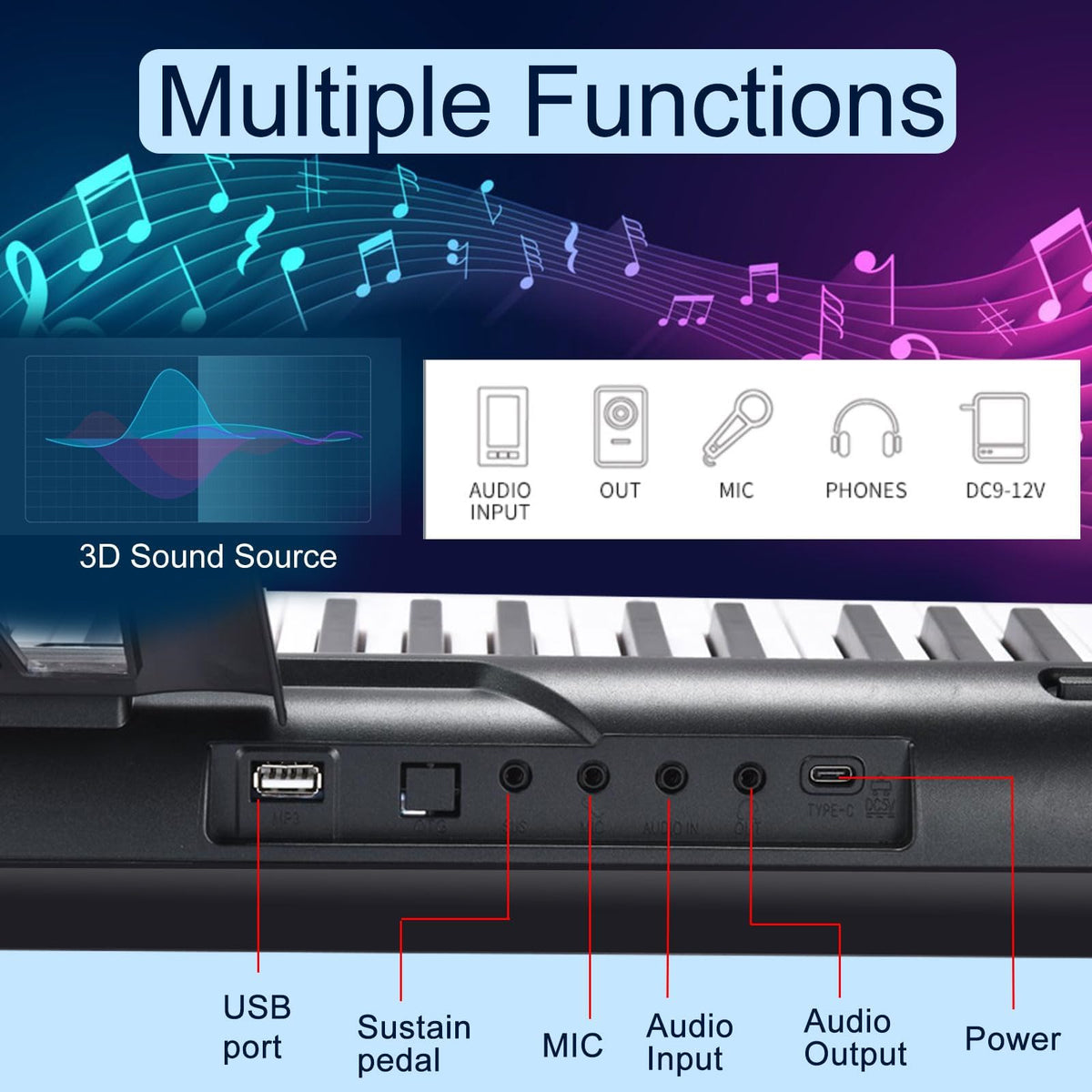 88 Key Semi Weighted Digital Piano with Stand G874