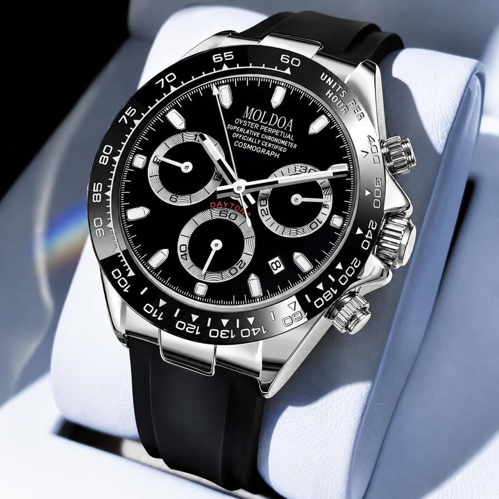 Men's Analog Quartz Chronograph Waterproof Silicone Strap Watch A84999