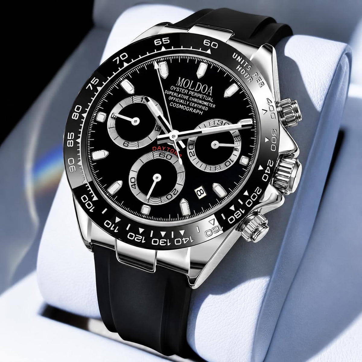 Men's Analog Quartz Chronograph Waterproof Silicone Strap Watch A84999