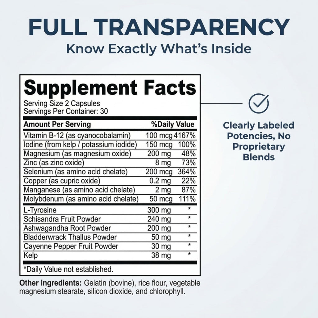 Iodine Thyroid Support Supplement 60 Capsules R15007