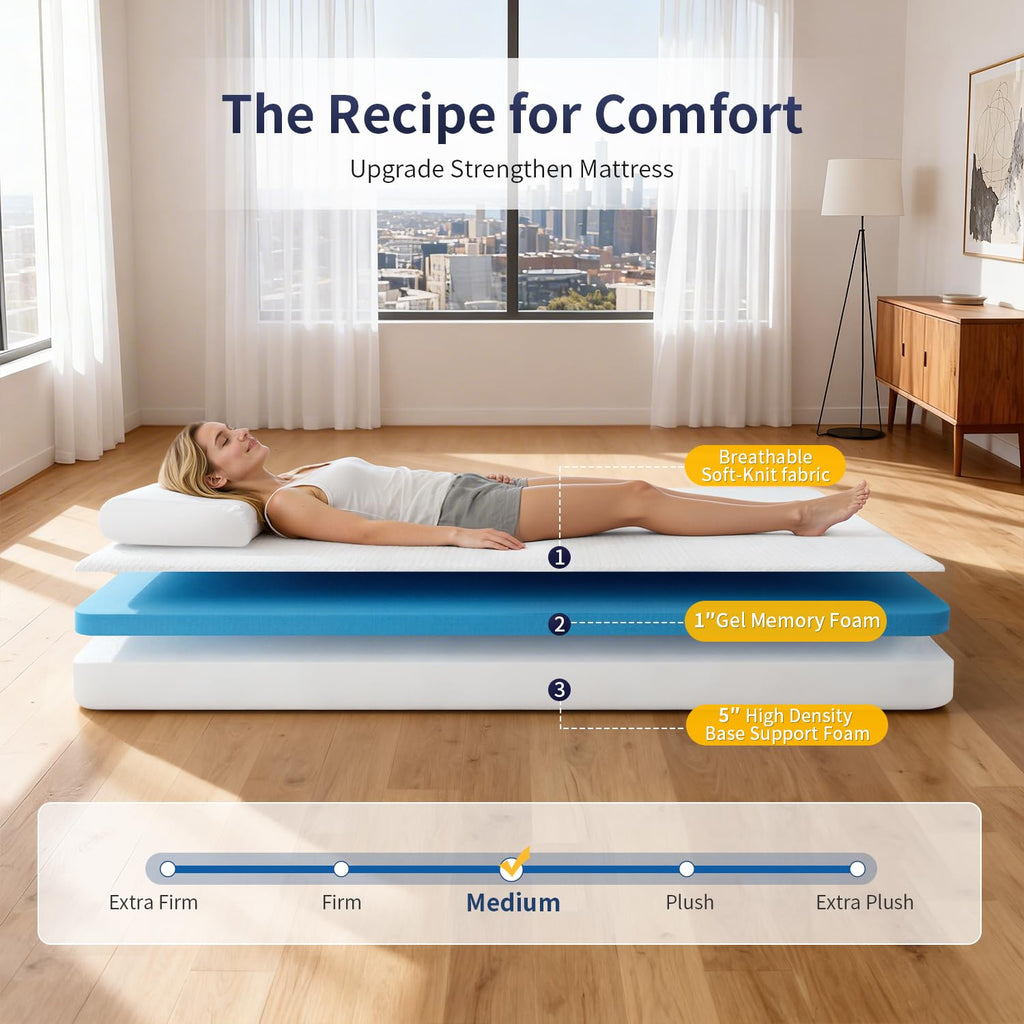 6 Inch Twin Gel Memory Foam Mattress A910