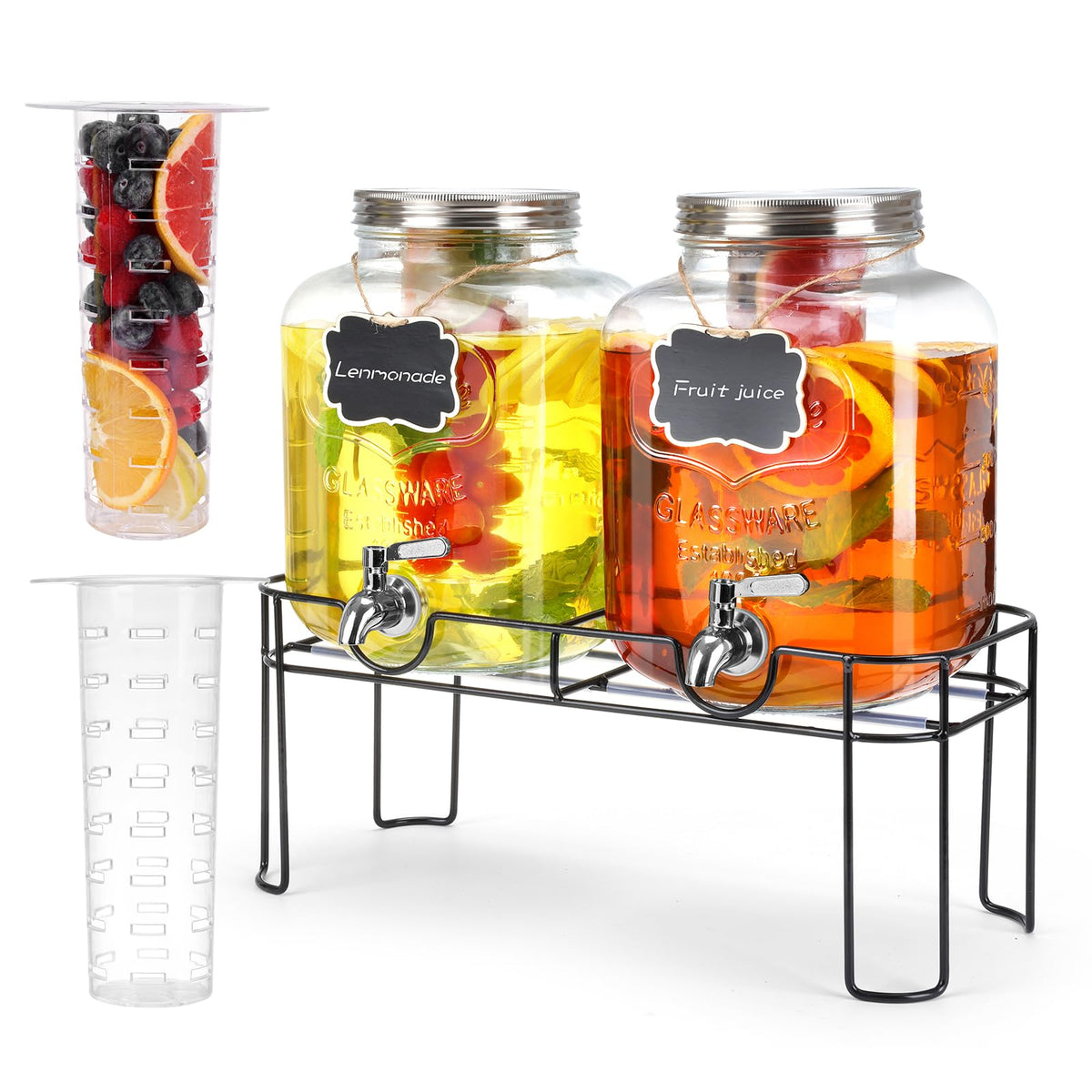 1.6 Gallon Glass Beverage Dispenser with Stand L231338