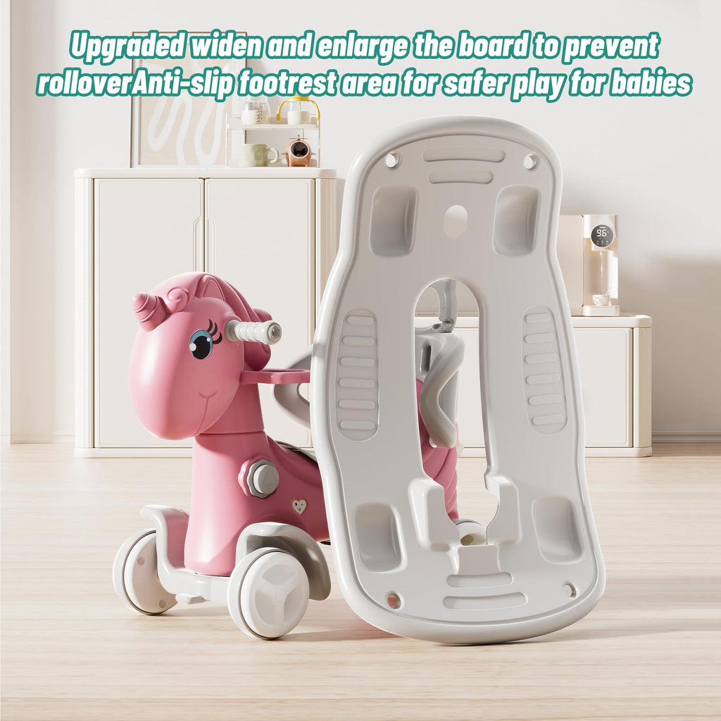 4 in 1 Rocking Horse with Push Handle and Balance Board Y848