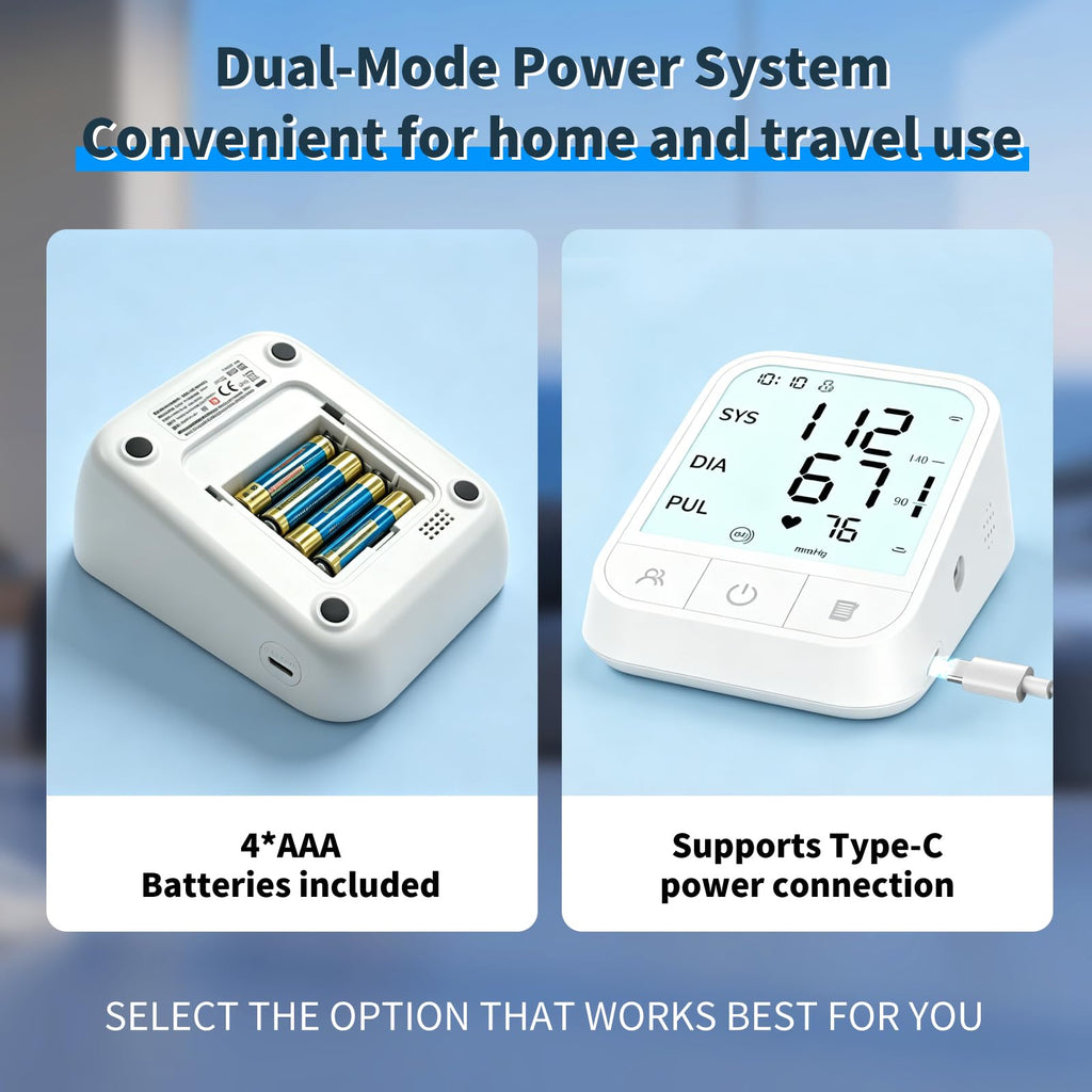 Upper Arm Blood Pressure Monitor, Automatic Digital with Voice Broadcast, Backlit LED Display, Adjustable Cuff L116