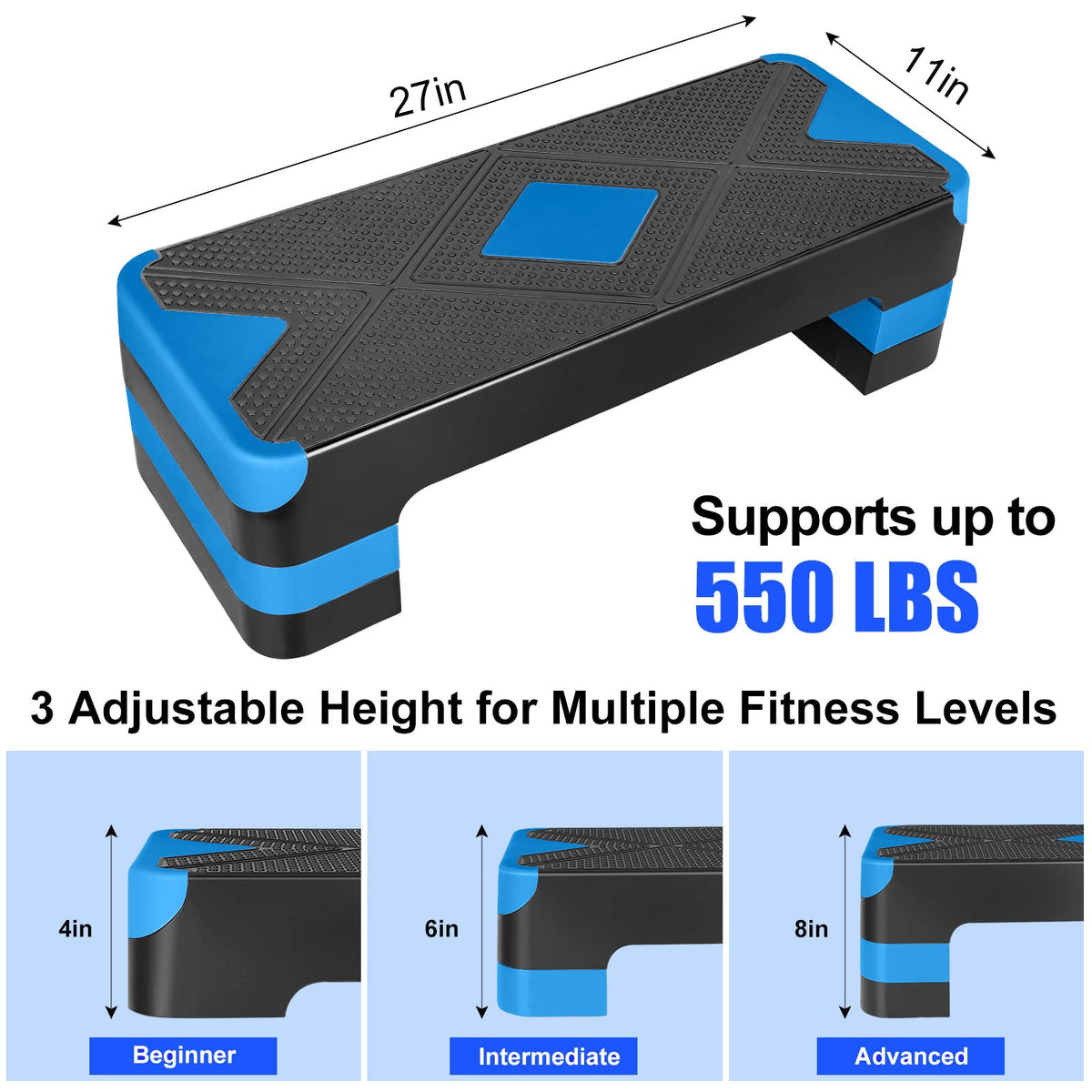 Adjustable Aerobic Stepper Fitness Step Platform L7707