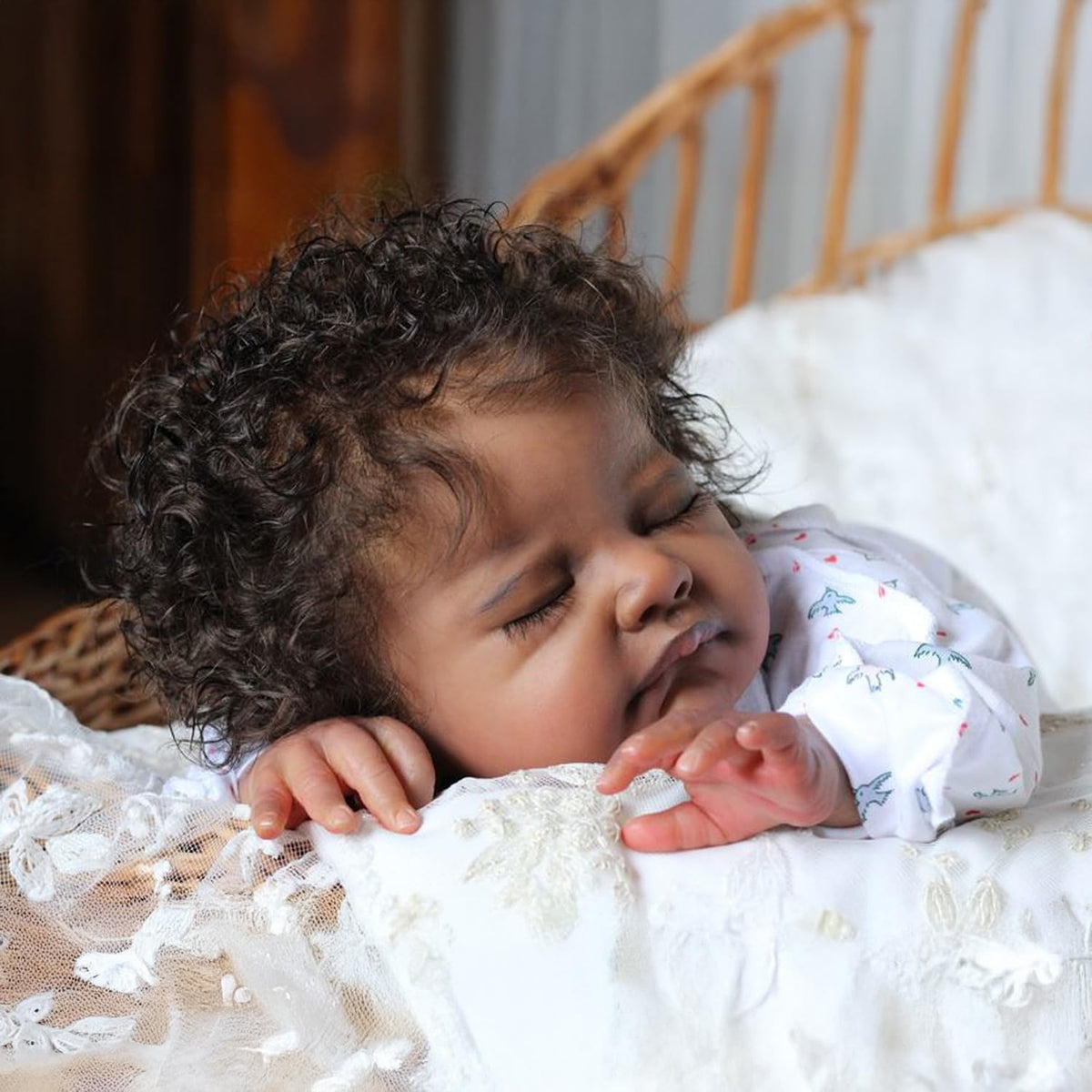 20-Inch Sleeping Black Newborn Baby Girl Q305379