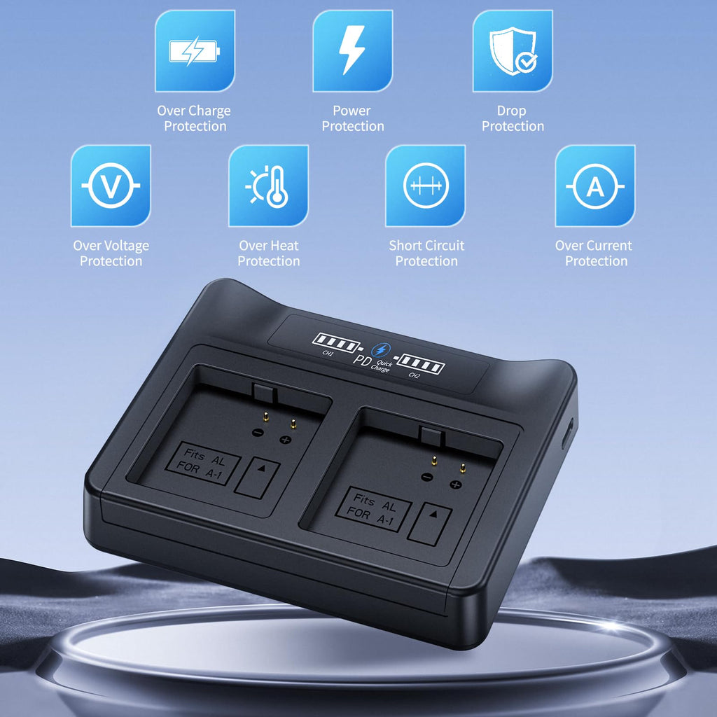 18W PD LCD USB Dual Battery Charger L399