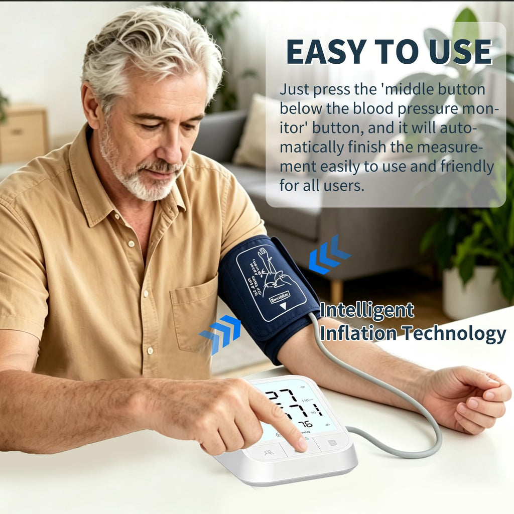 Upper Arm Blood Pressure Monitor, Automatic Digital with Voice Broadcast, Backlit LED Display, Adjustable Cuff L116