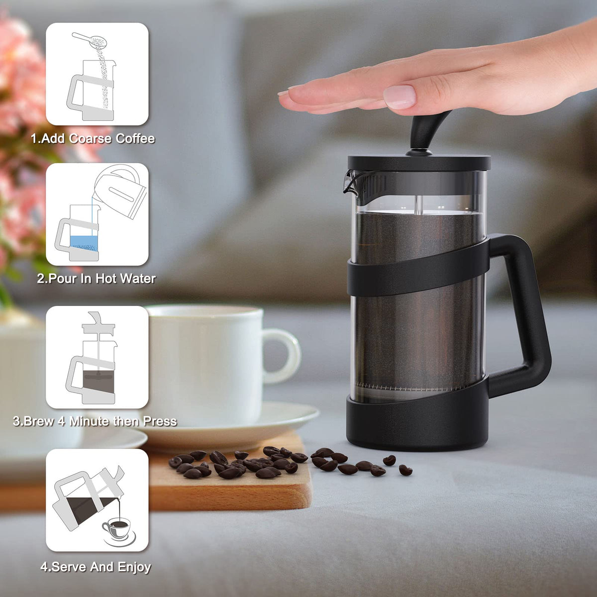 34 oz Glass French Press Coffee Maker G45459