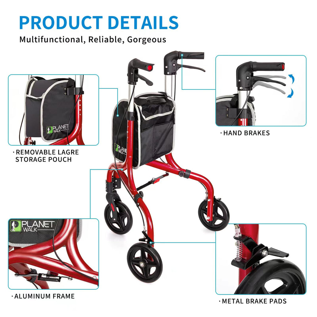 3 Wheel Foldable Aluminum Rollator Walker L180960