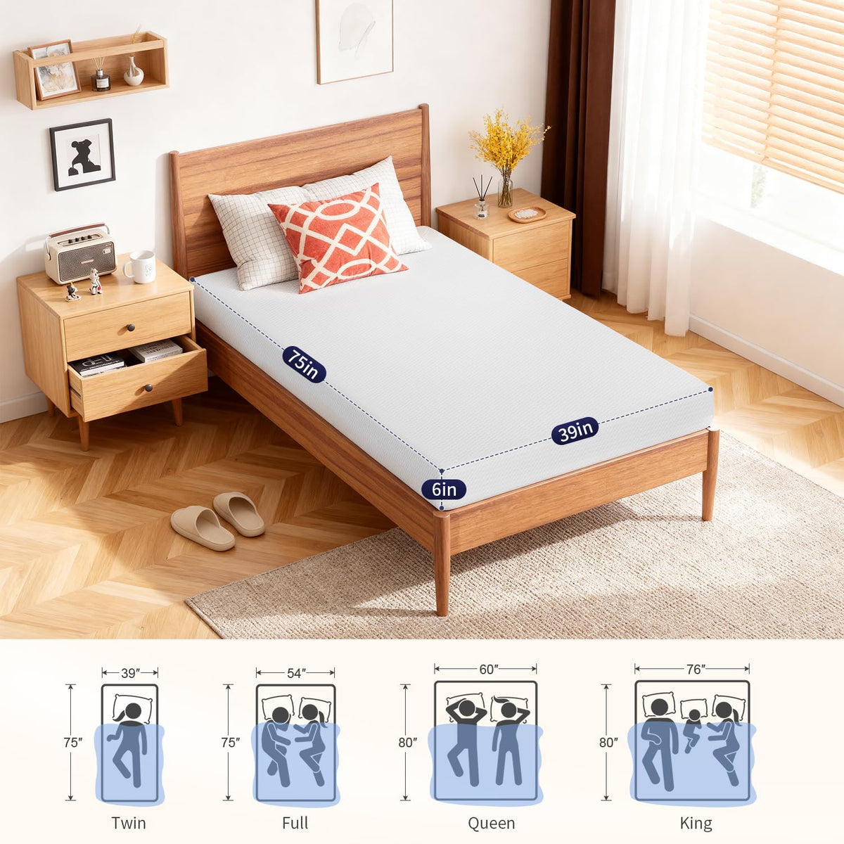 6 Inch Twin Gel Memory Foam Mattress A910