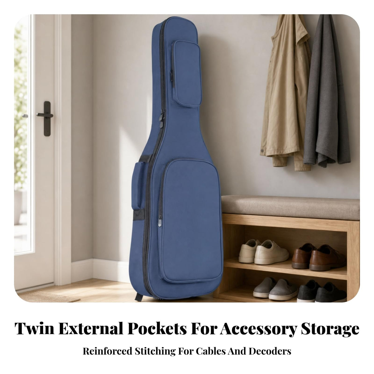 Electric Guitar Carrier Case with 15mm Padding Oxford Cloth Gig Bag Z9735