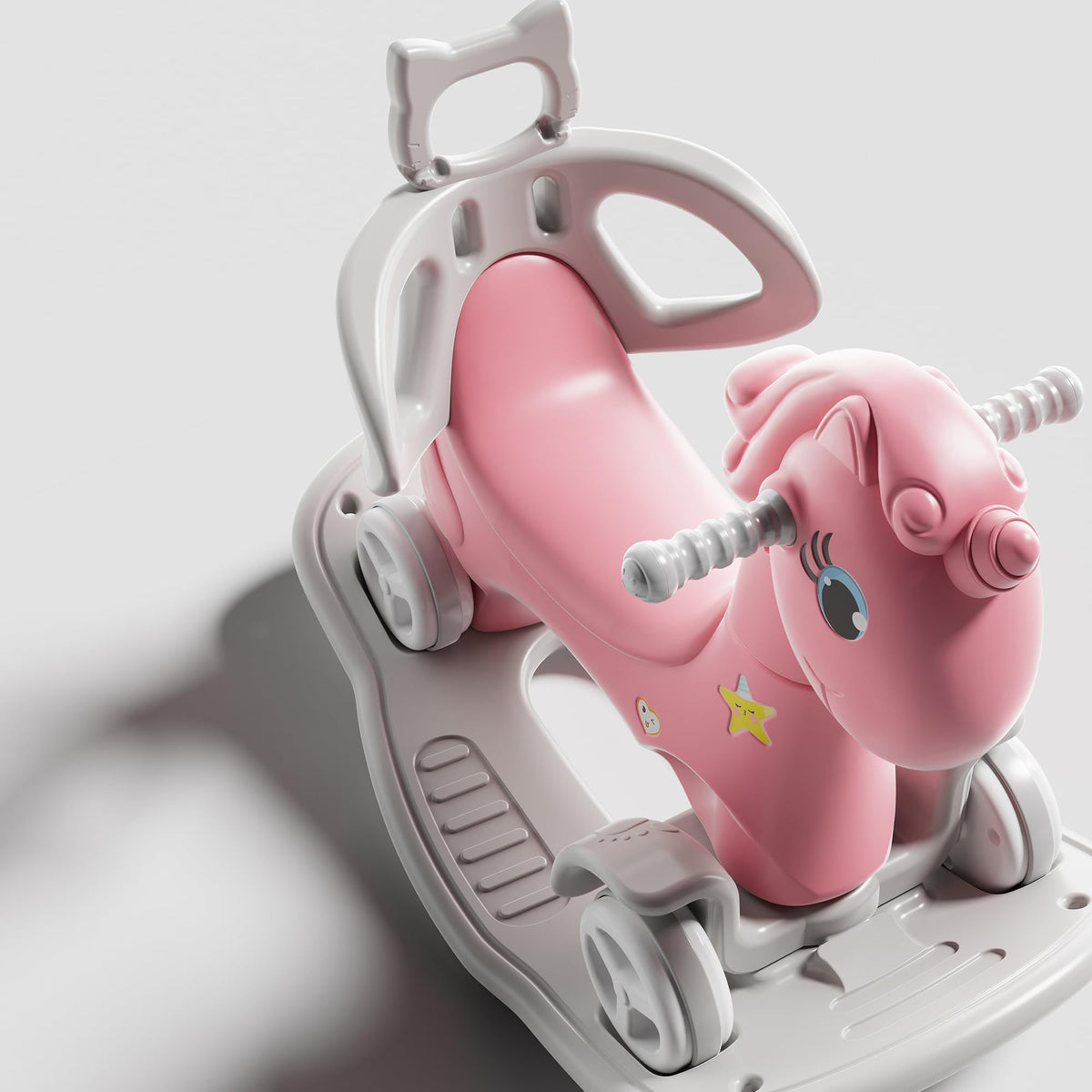 4 in 1 Rocking Horse with Push Handle and Balance Board Y848