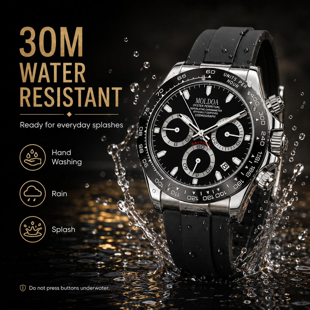 Men's Analog Quartz Chronograph Waterproof Silicone Strap Watch A84999