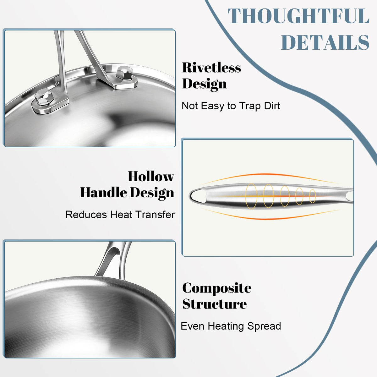 Tri-Ply Stainless Steel 7-Piece Frying Pan Set O865