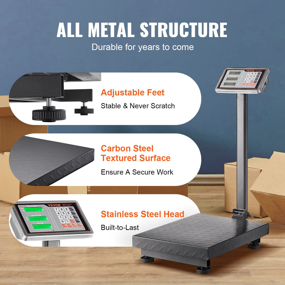 660 lbs Stainless Steel Digital Platform Scale E654368