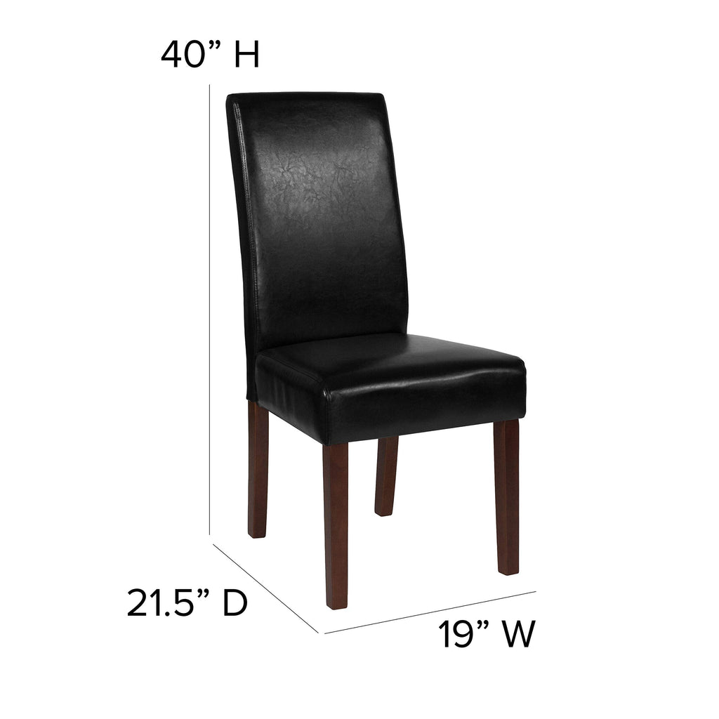 Black Faux Leather Parsons Chair 2-Pack T11947