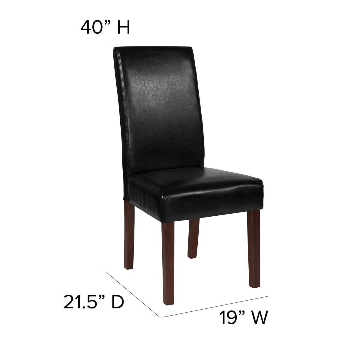 Black Faux Leather Parsons Chair 2-Pack T11947
