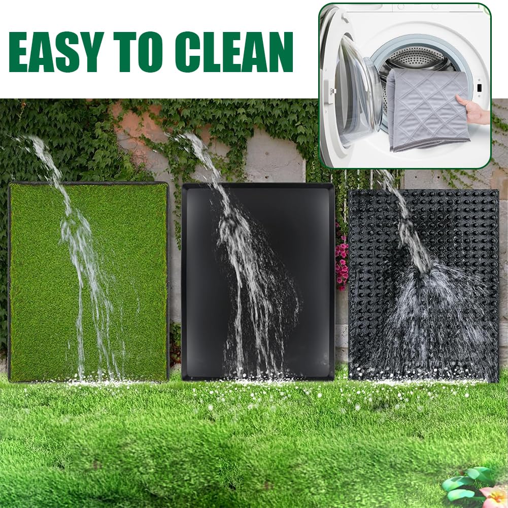 Reusable Pet Grass Potty with 2-Pack Replaceable Artificial Grass J214770