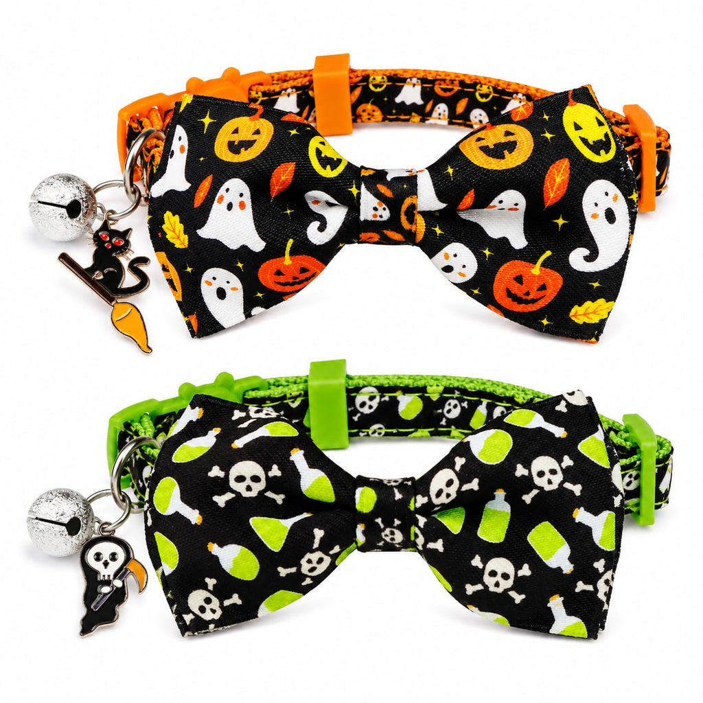 Halloween Cat Collar 2 Pack Adjustable Breakaway V395