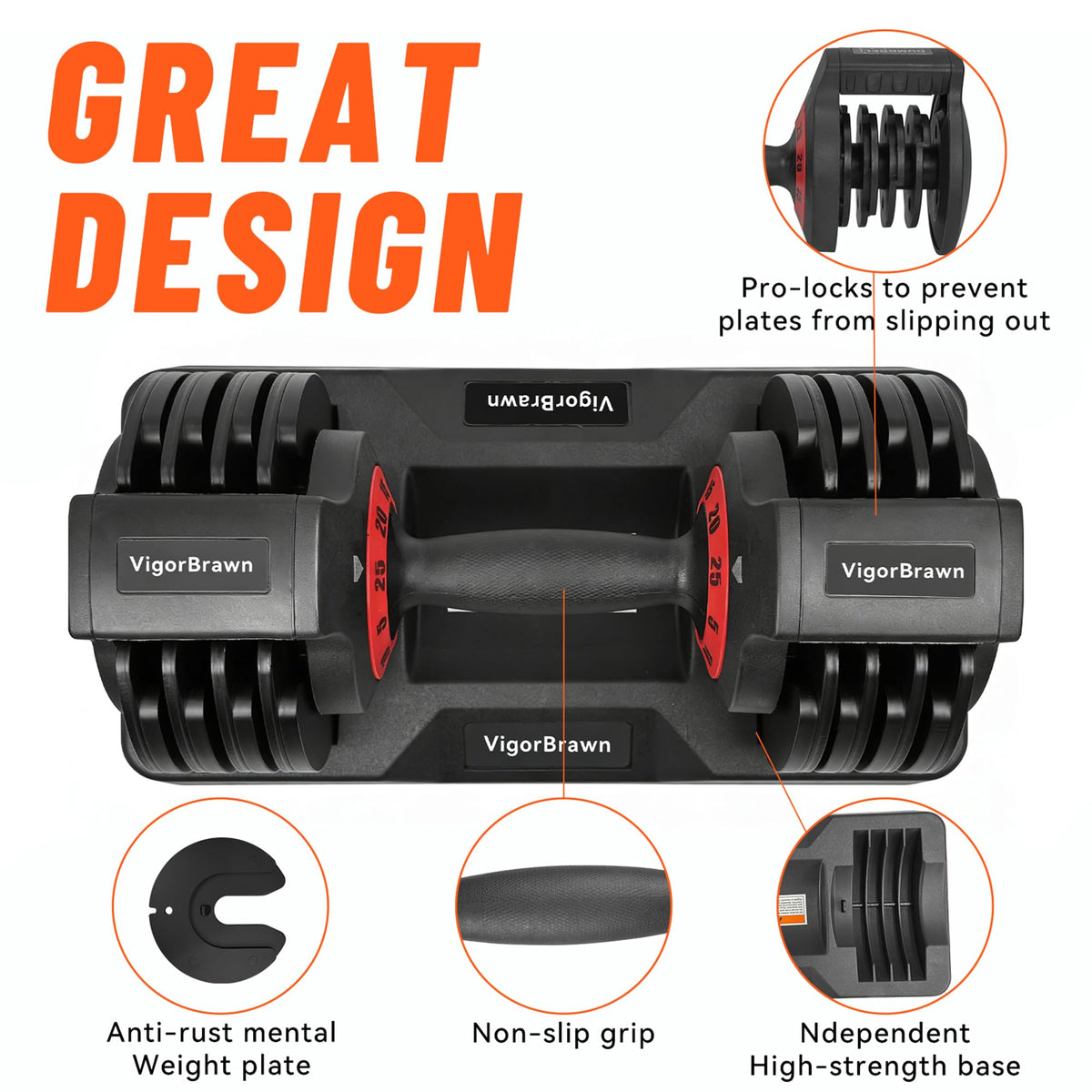 Adjustable Dumbbell Set with Storage Case G8734