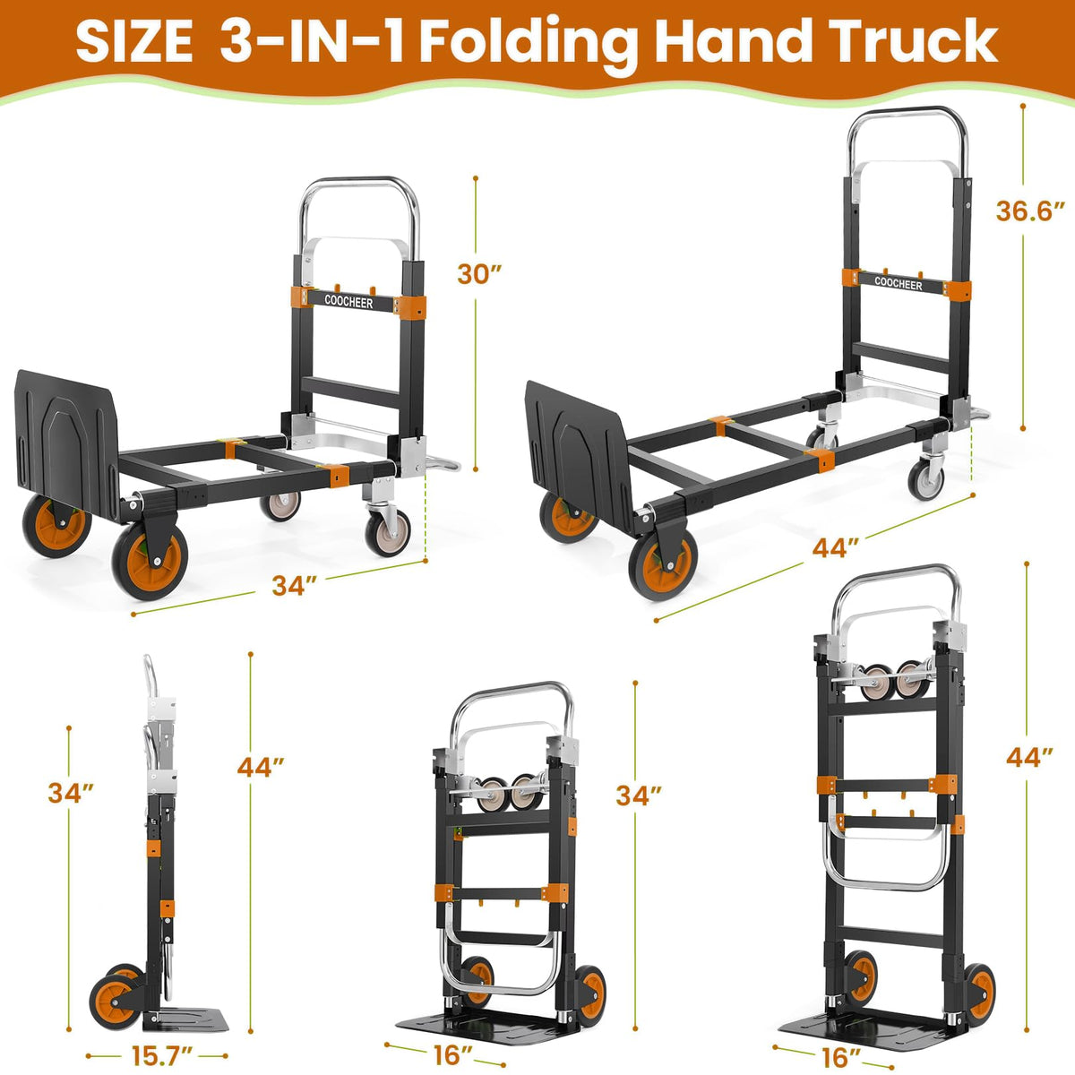 Folding Hand Truck Orange M450774