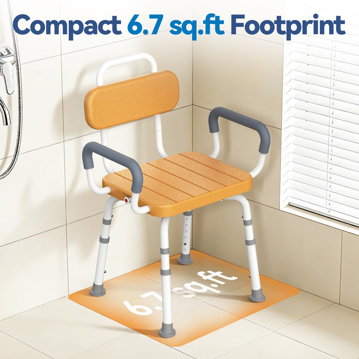 Swivel Shower Chair with Removable Arms & Back W11281