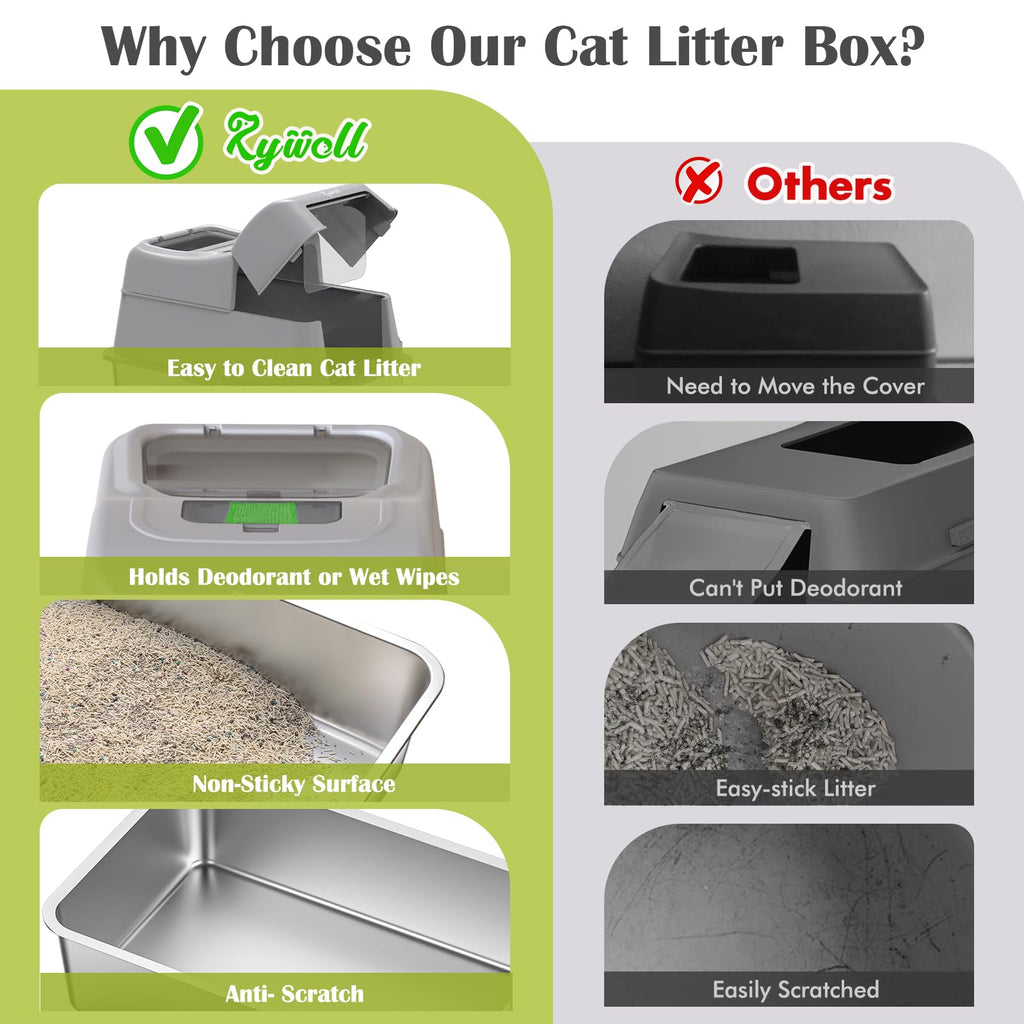 Stainless Steel Litter Box with Lid XL E118