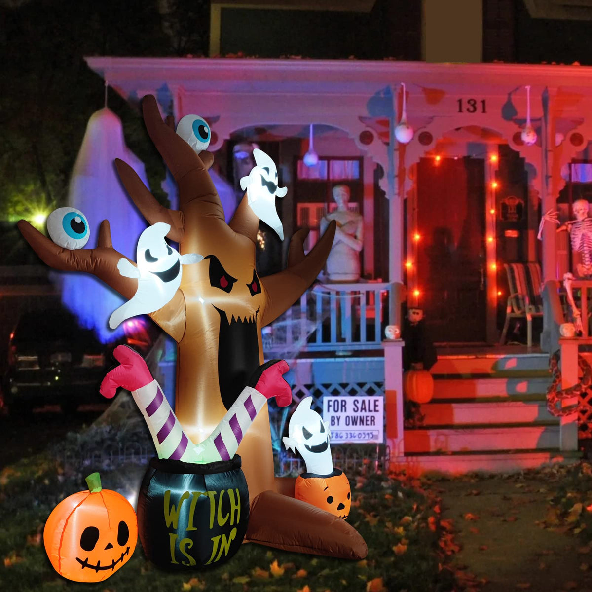 8 Ft Halloween Inflatable Tree with Built-in LED Lights M242403