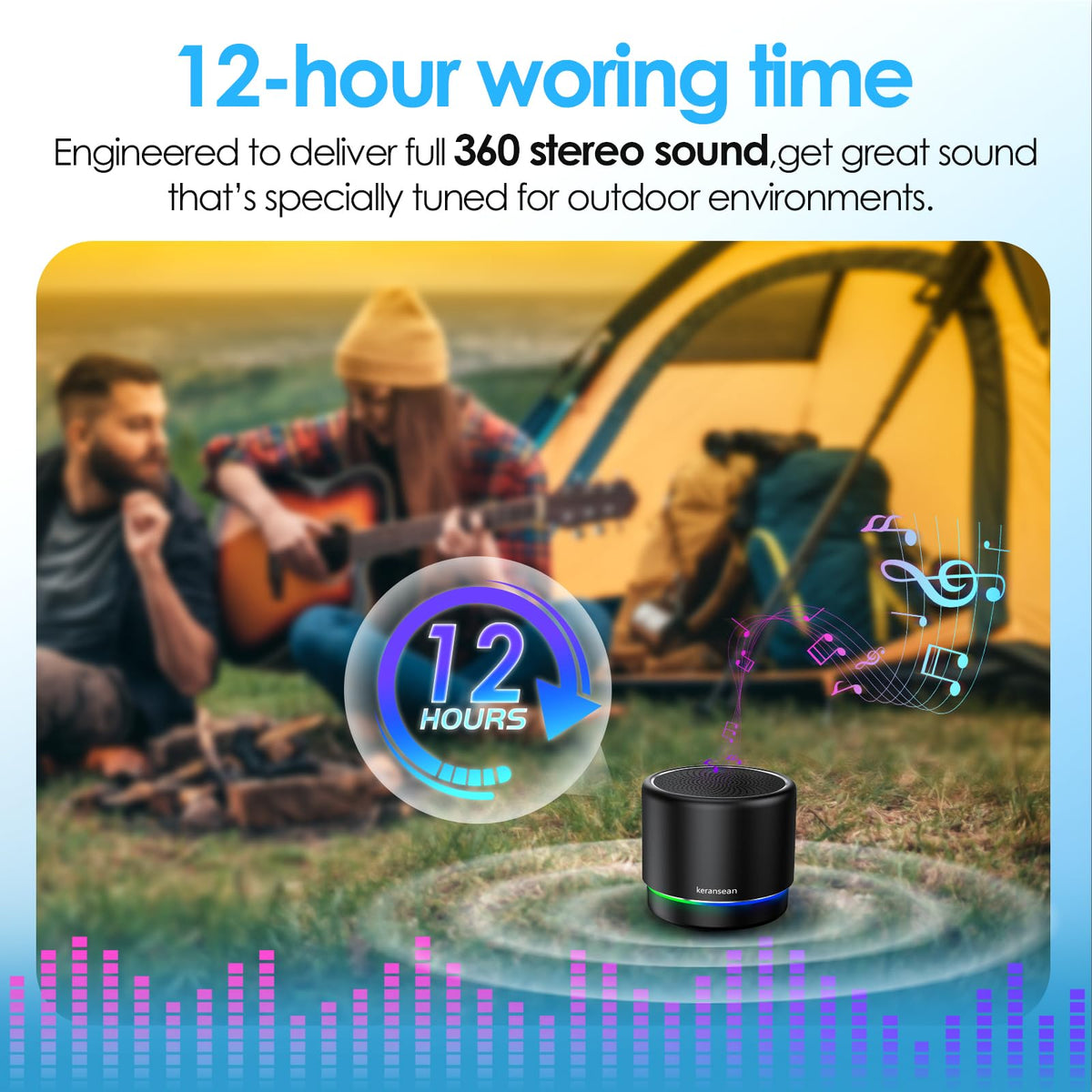 Portable Bluetooth Speaker with Noise Reduction Mic, Black T588289