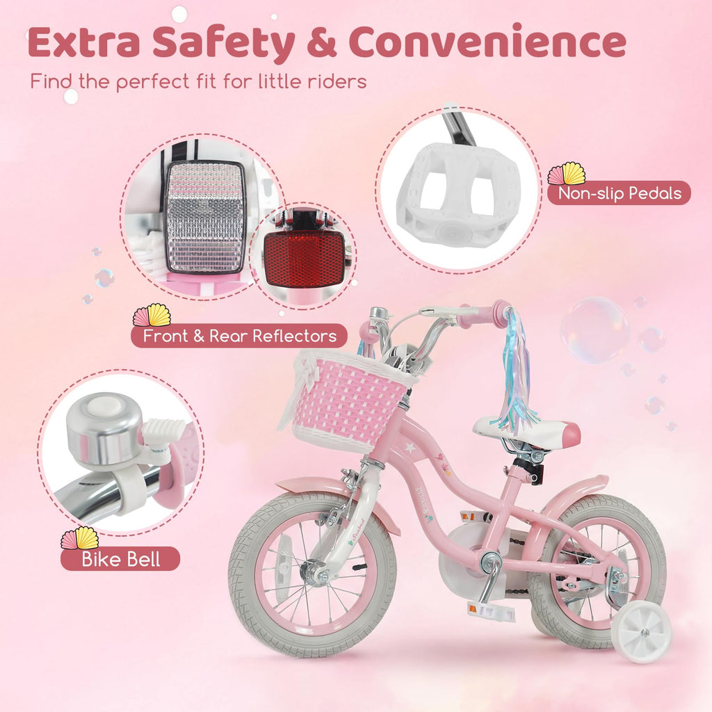 Kids Bike with Basket and Training Wheels E65597