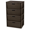 Wide 4-Drawer Storage Organizer Tower with Removable Bins N30130