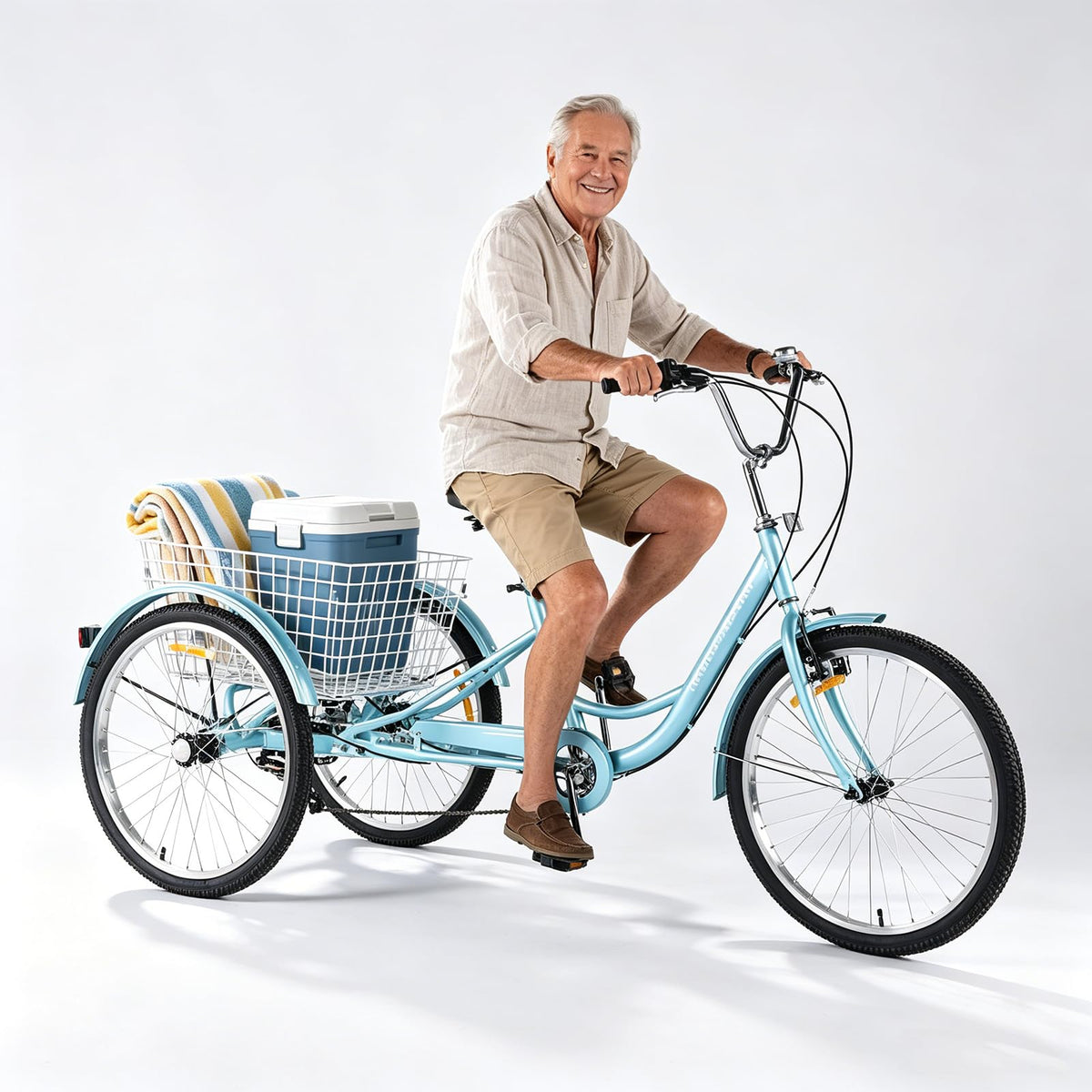 24 Inch 7 Speed Adult Tricycle with Rear Basket P989