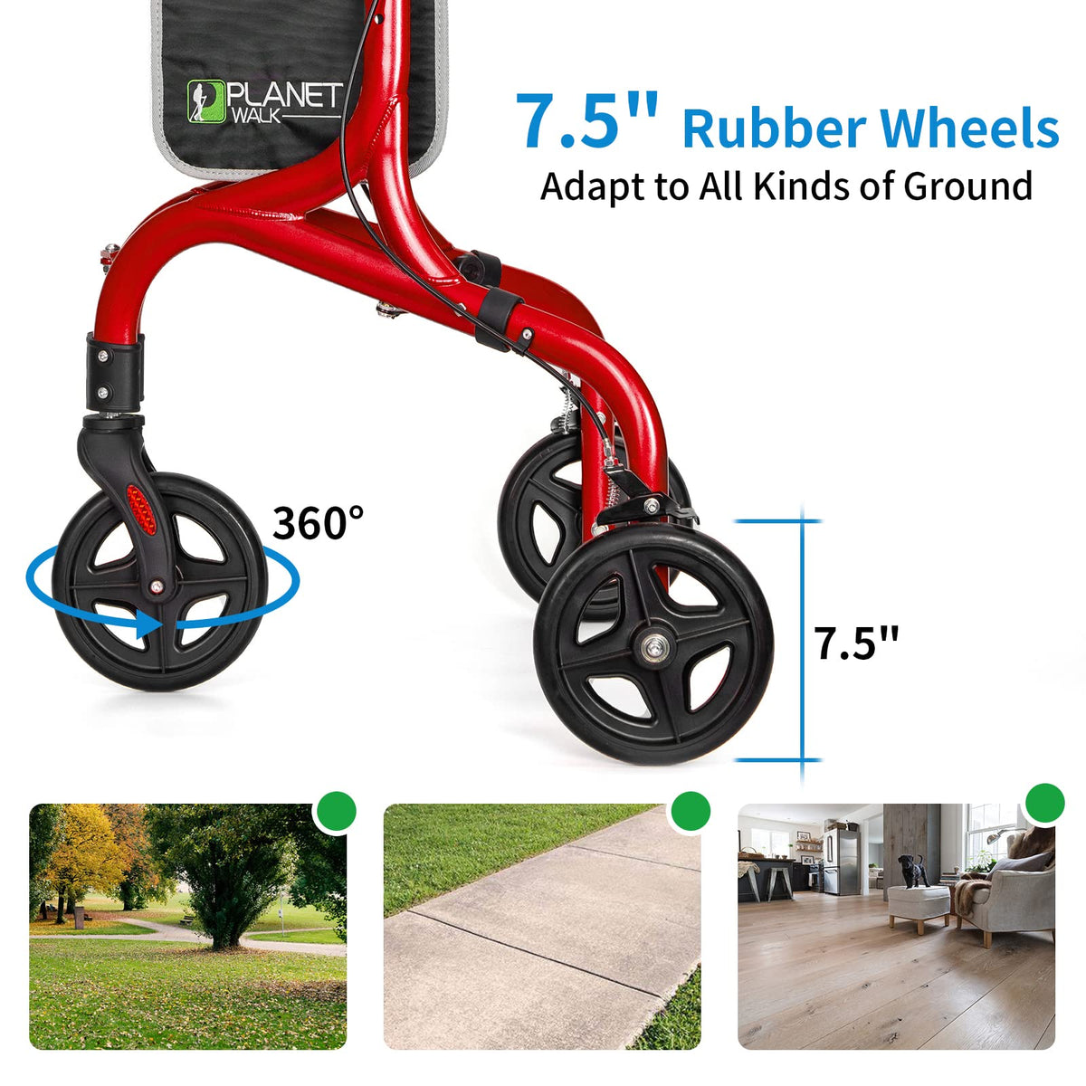 3 Wheel Foldable Aluminum Rollator Walker L180960