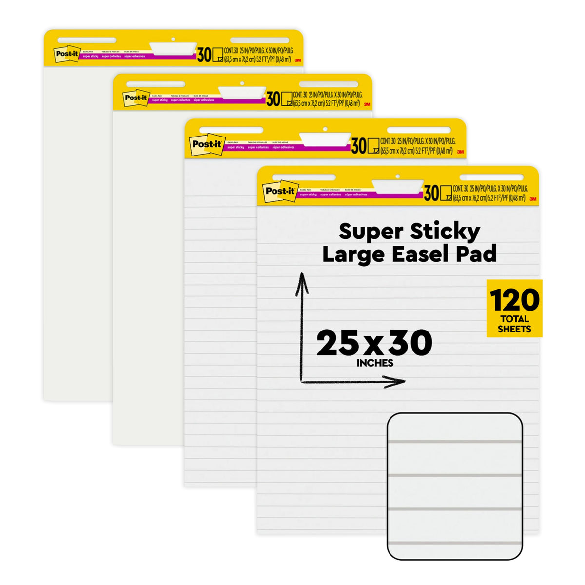White Self Stick Flip Chart Paper J796447