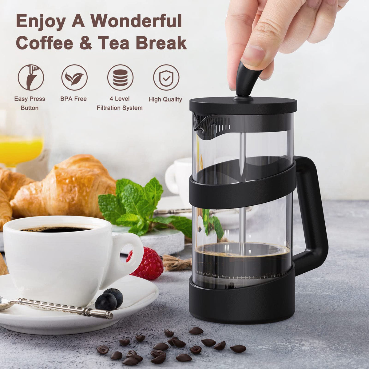 34 oz Glass French Press Coffee Maker G45459