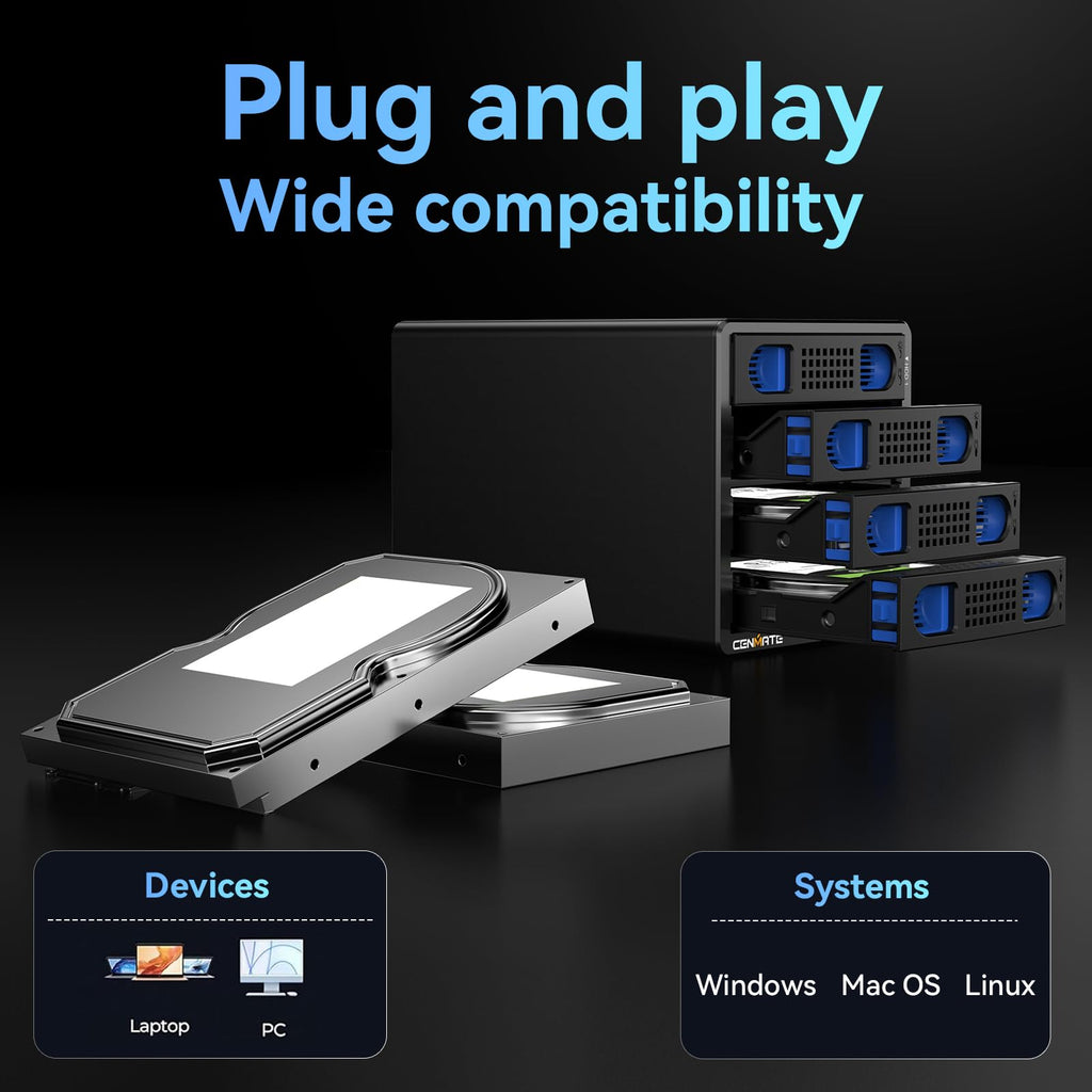 4 Bay Hard Drive Enclosure with Cooling Fan O26956