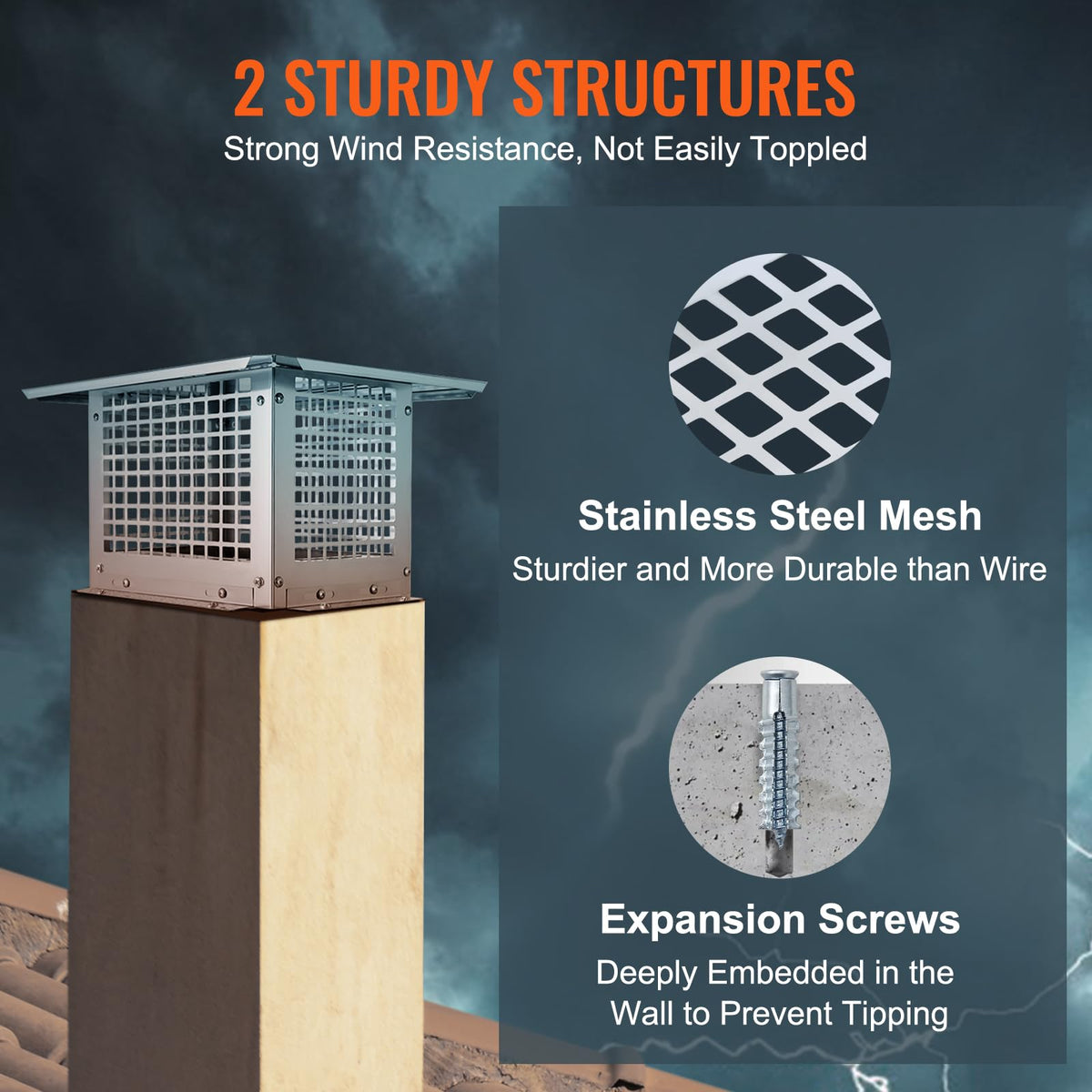 17x17 inch 304 Stainless Steel Chimney Cap Y61116