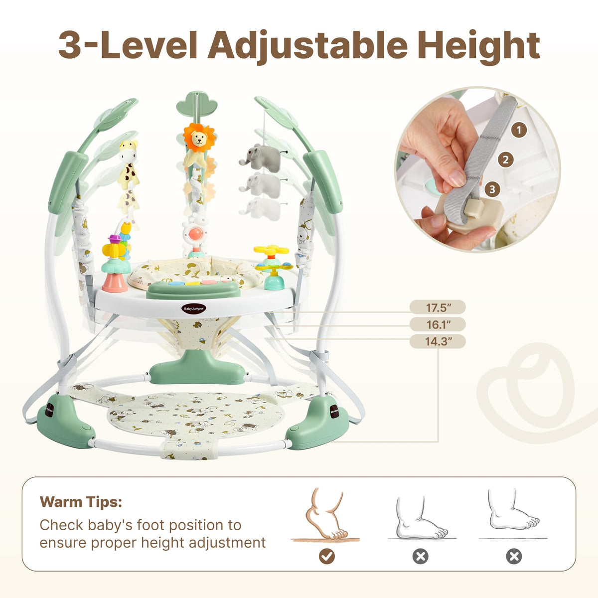 Green 3-in-1 Baby Jumper Activity Center H5186