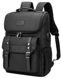 Vintage Laptop Backpack with USB Charging Port Fits 15.6 Inch Black D897