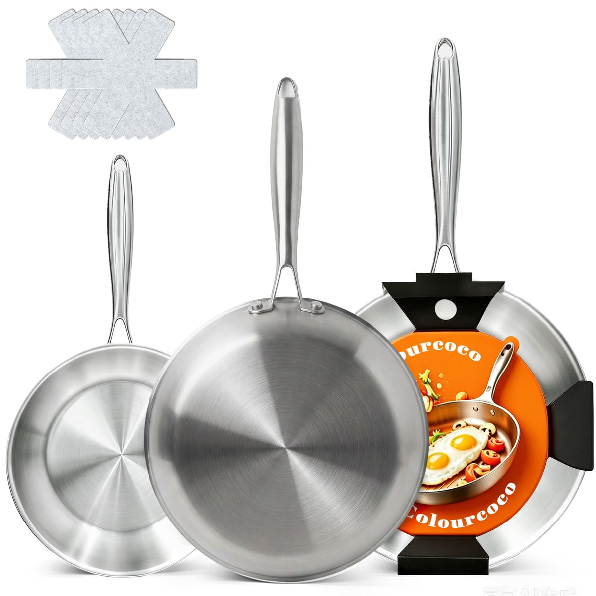 Tri-Ply Stainless Steel 7-Piece Frying Pan Set O865