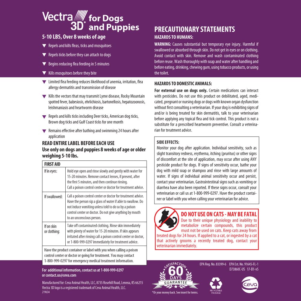 Flea and Tick Prevention for Extra Small Dogs 5-10 lbs G819480