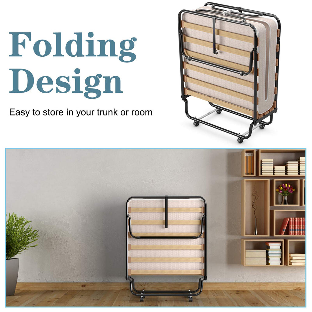 Folding Bed with 4 Inch Memory Foam Mattress Metal Frame N15135