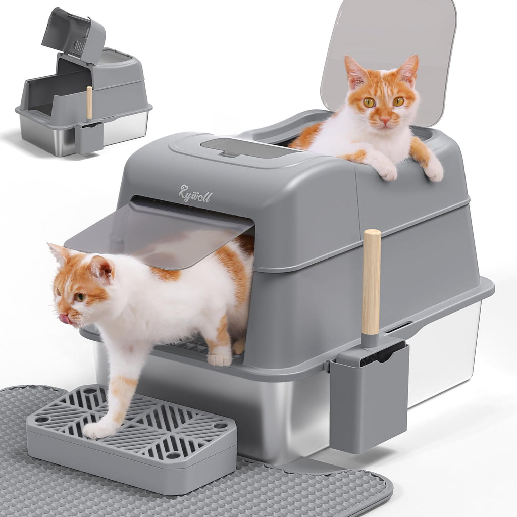 Stainless Steel Litter Box with Lid XL E118
