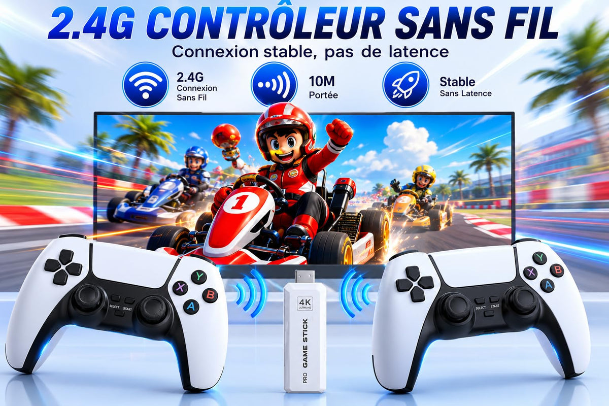 Wireless Retro Game Console Stick with 2.4G Controllers, 4K HDMI, 32G Q255