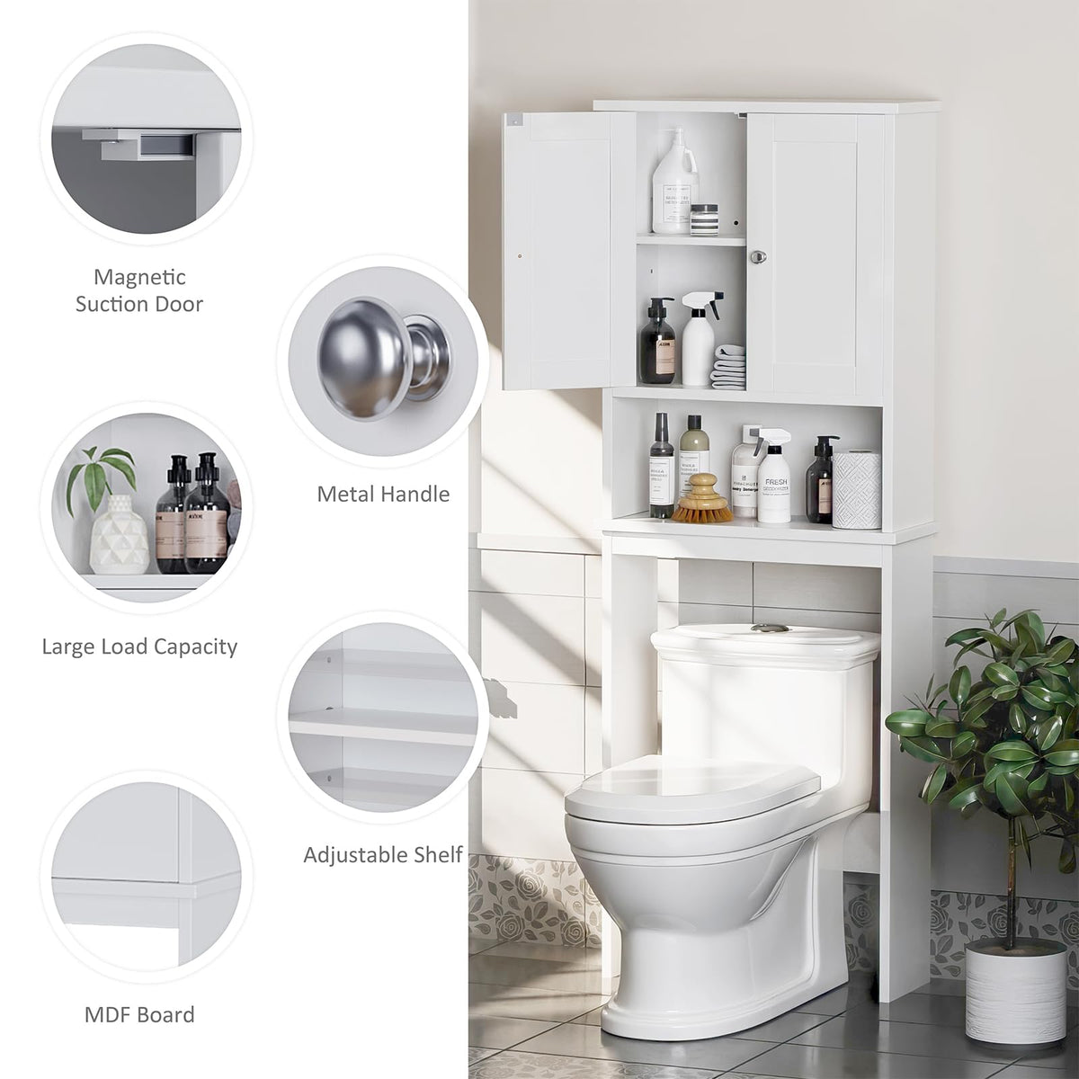 Over the Toilet Storage Cabinet, White G984